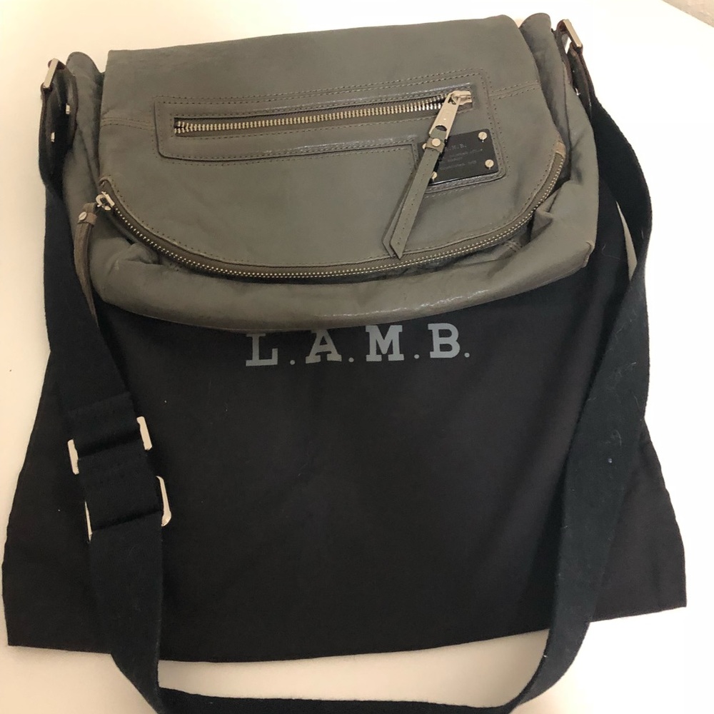 LAMB by Gwen Stefani grey leather crossbody